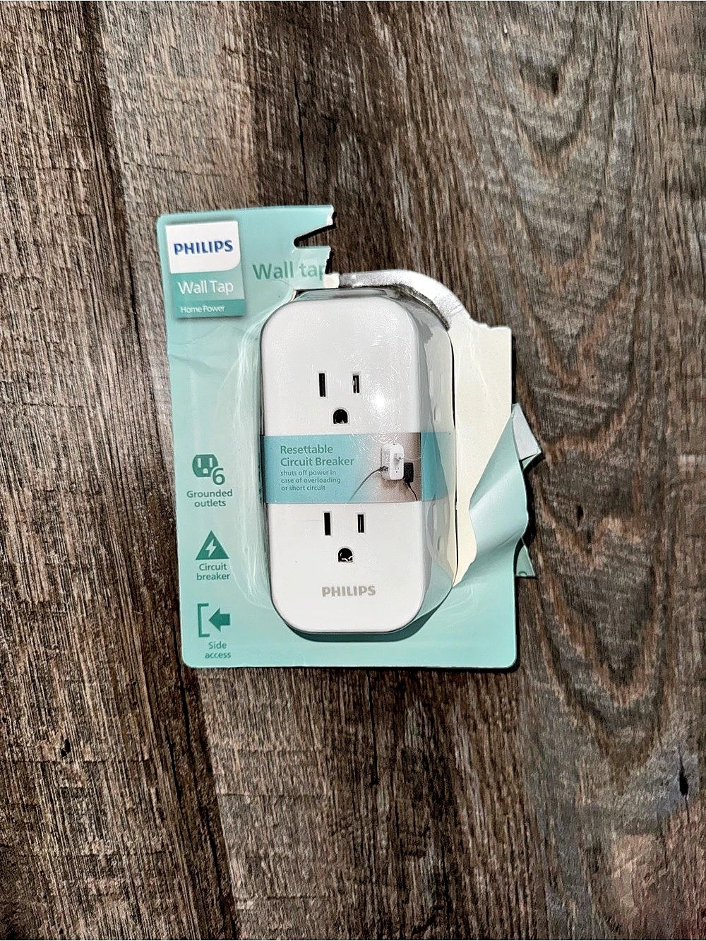 Philips Wall Tap 6-Grounded Outlet NWT